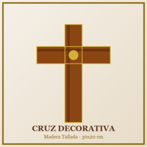 cruz decorativa madera tallada
