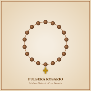 pulsera rosario madera