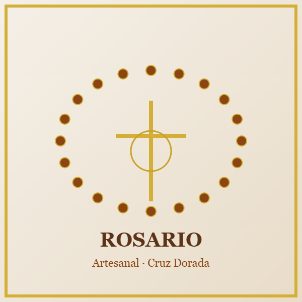 rosario artesanal cruz dorada rosario artesanal cruz dorada