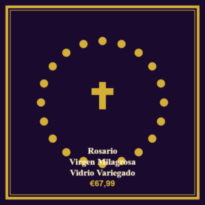 rosario virgen milagrosa vidrio variegado