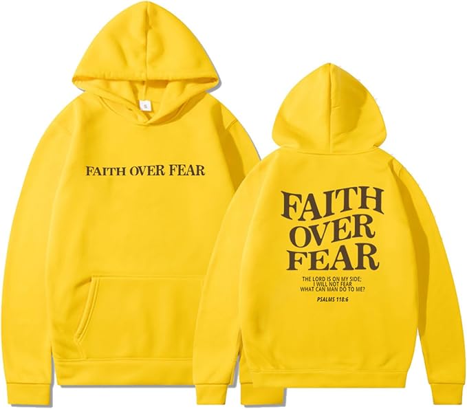 hoodie "faith over fear" – sudadera con capucha cristiana unisex hoodie "faith over fear" – sudadera con capucha cristiana unisex
