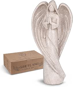 figura Ángel guardián de resina dorada – decoración religiosa 20cm