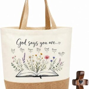 bolsa tote "fe, esperanza y amor" – bolso religioso reutilizable