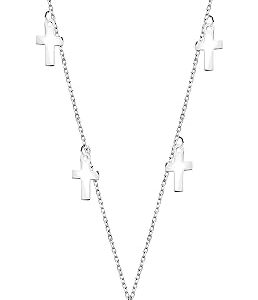 collar cruz de plata 925 con cadena – joya cristiana para mujer