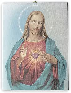 cuadro sagrado corazón de jesús – pintura religiosa enmarcada 40x60cm