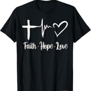 camiseta cristiana fe, esperanza y amor