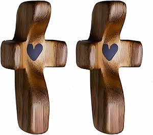 Tiardey — juego de 2 cruces de mano de madera